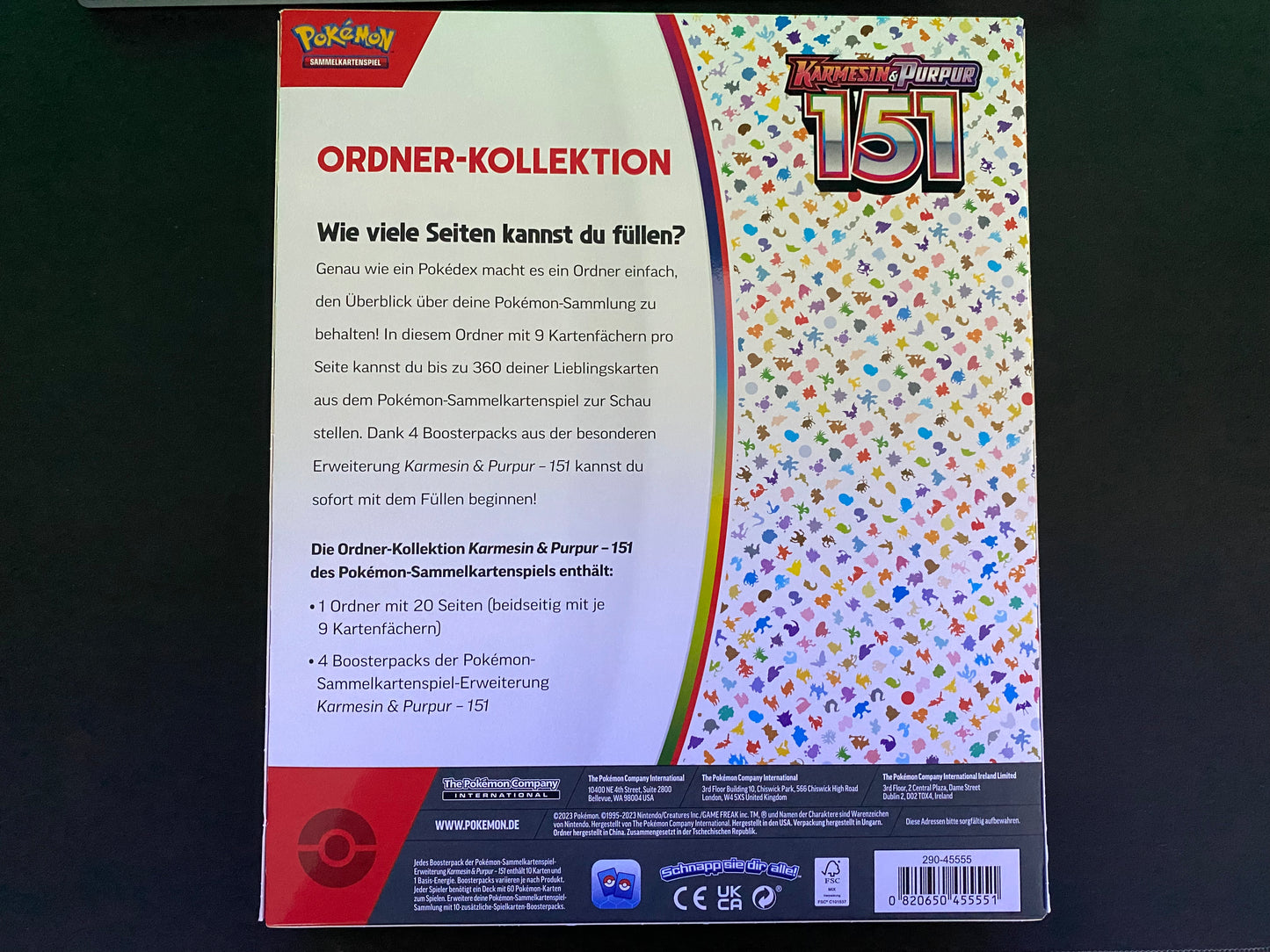 Karmesin & Purpur Pokemon 151 Ordner Kollektion