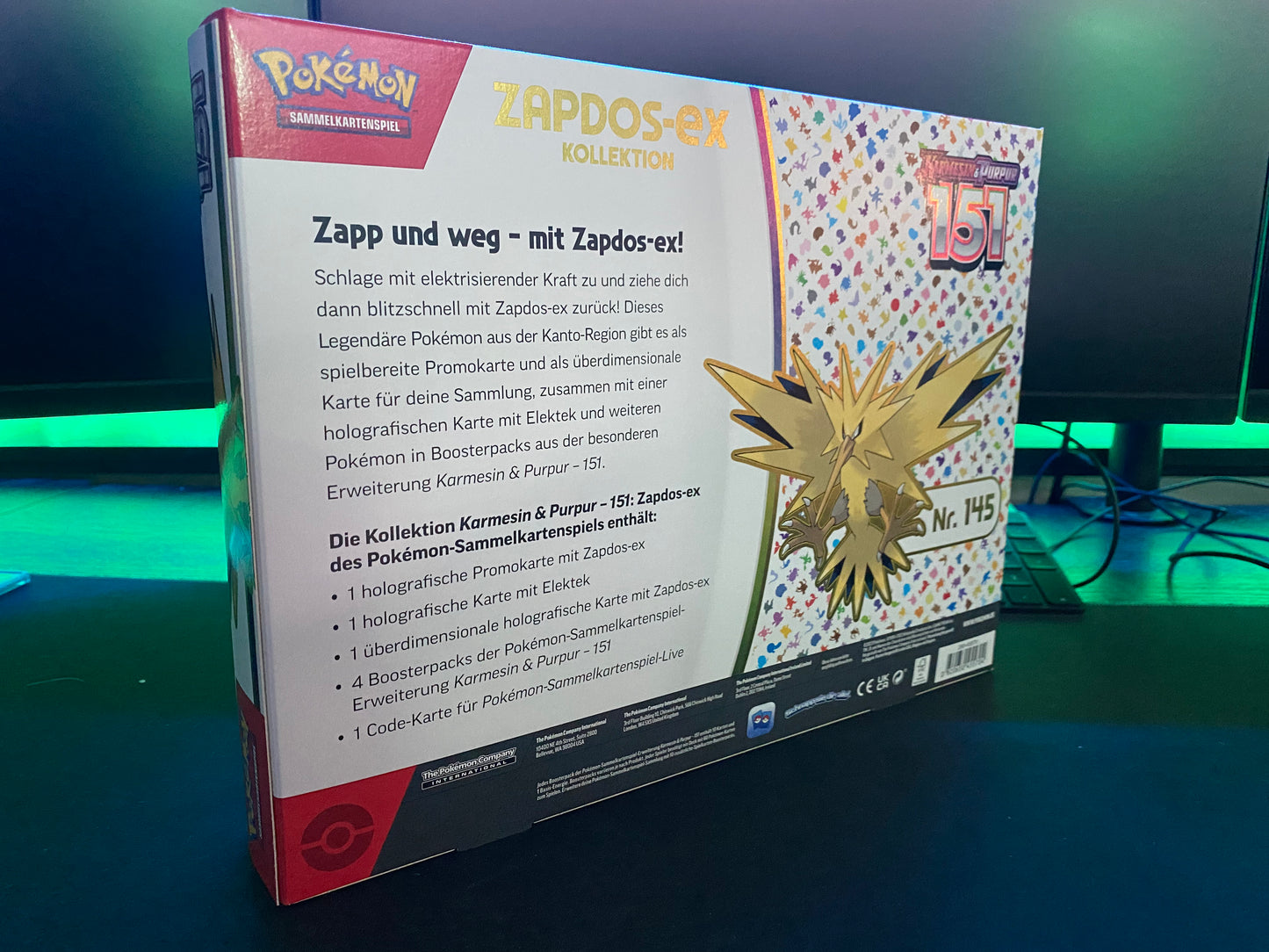 Karmesin & Purpur Pokemon 151 Zapdos ex Kollektion