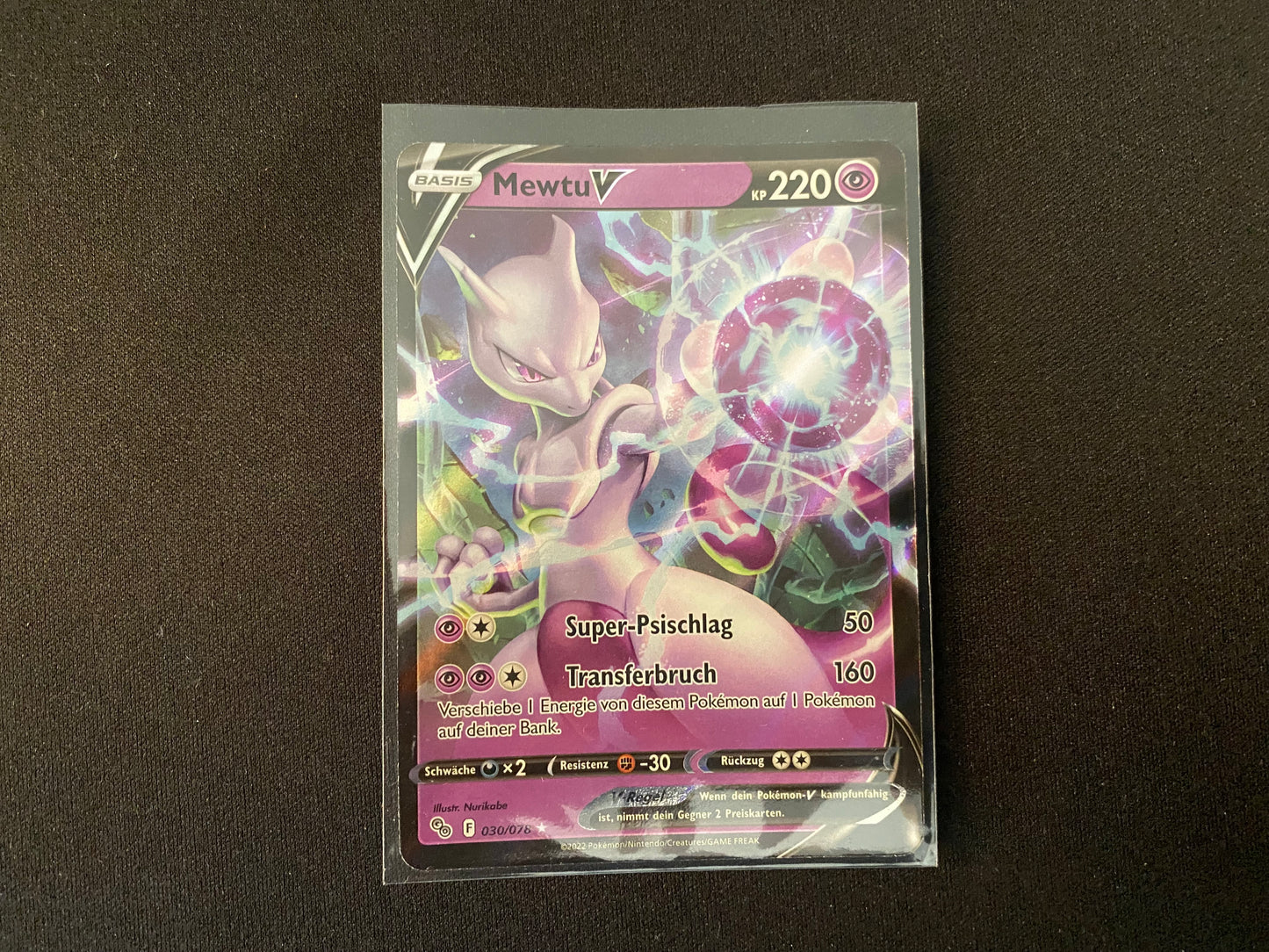 Pokemon GO Mewtu V Deutsch 030/078 Boosterfrisch Selten Near Mint
