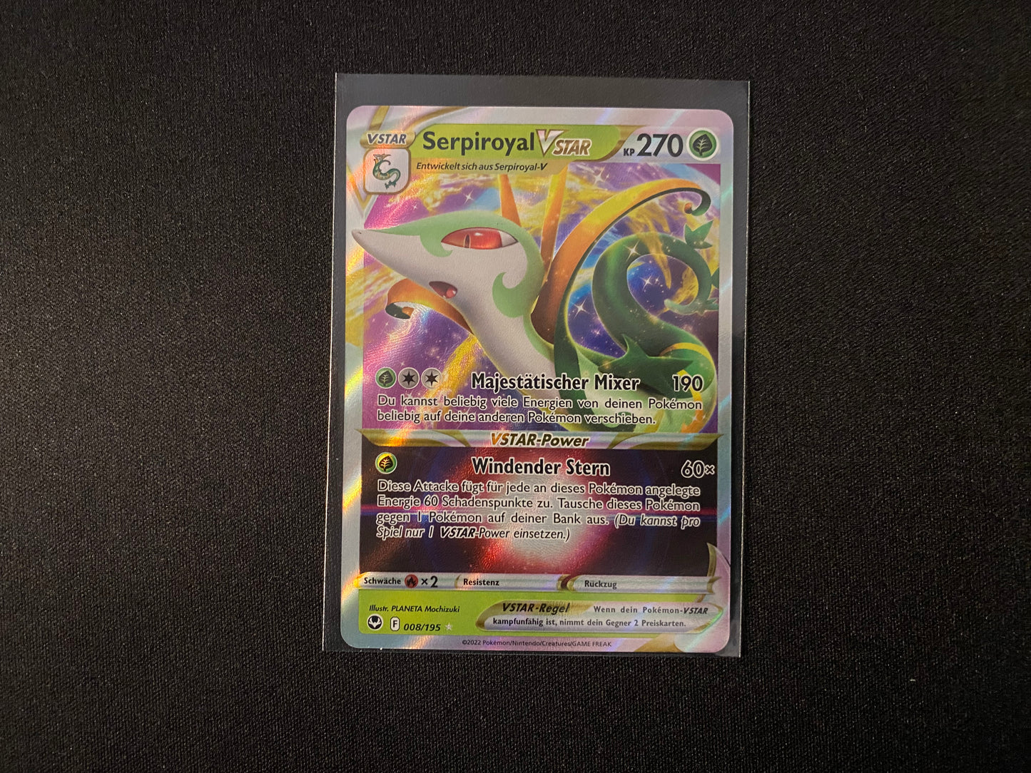 Pokemon Silberne Sturmwinde SWSH12 - Serpiroyal VSTAR 008/195 - NM