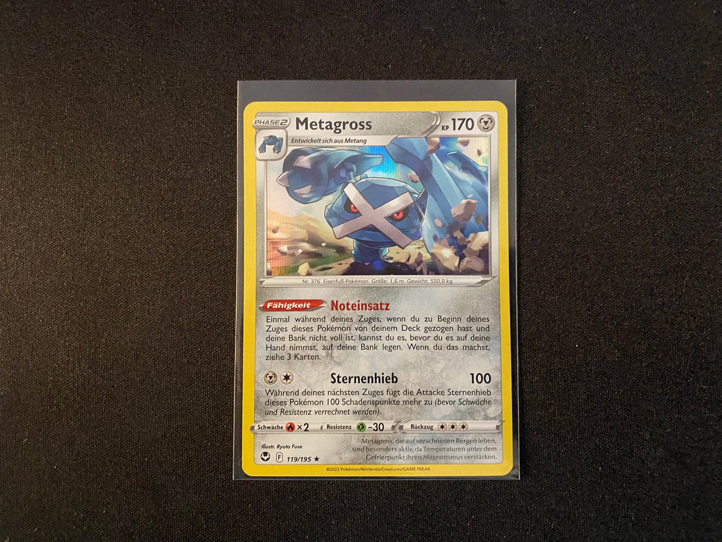 Pokemon Silberne Sturmwinde SWSH12 - Metagross Holo 119/195 - NM