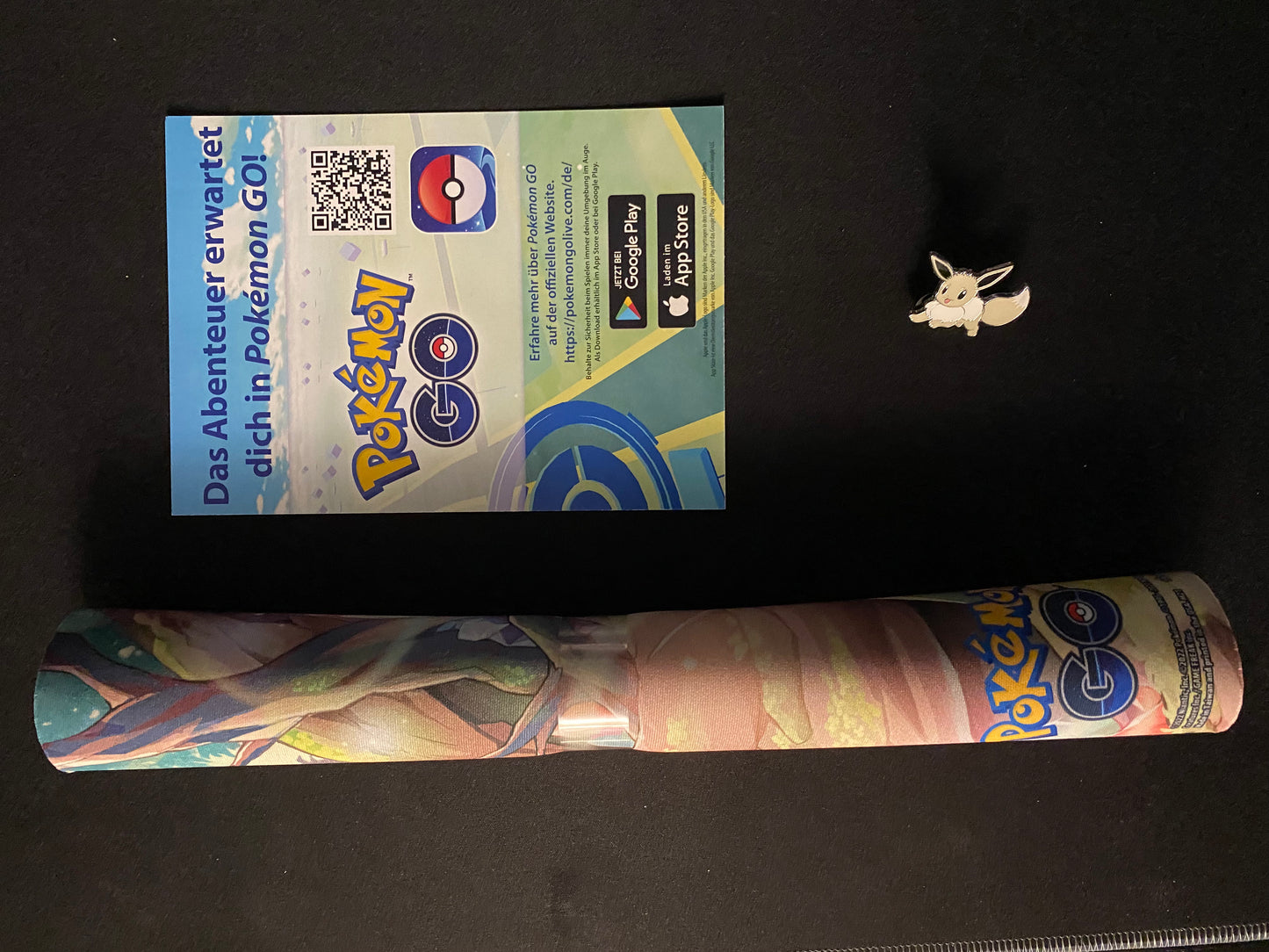 Pokemon Go Evoli Spielmatte Neu inkl. Pin & Pokémon Go Sammelcode Promo