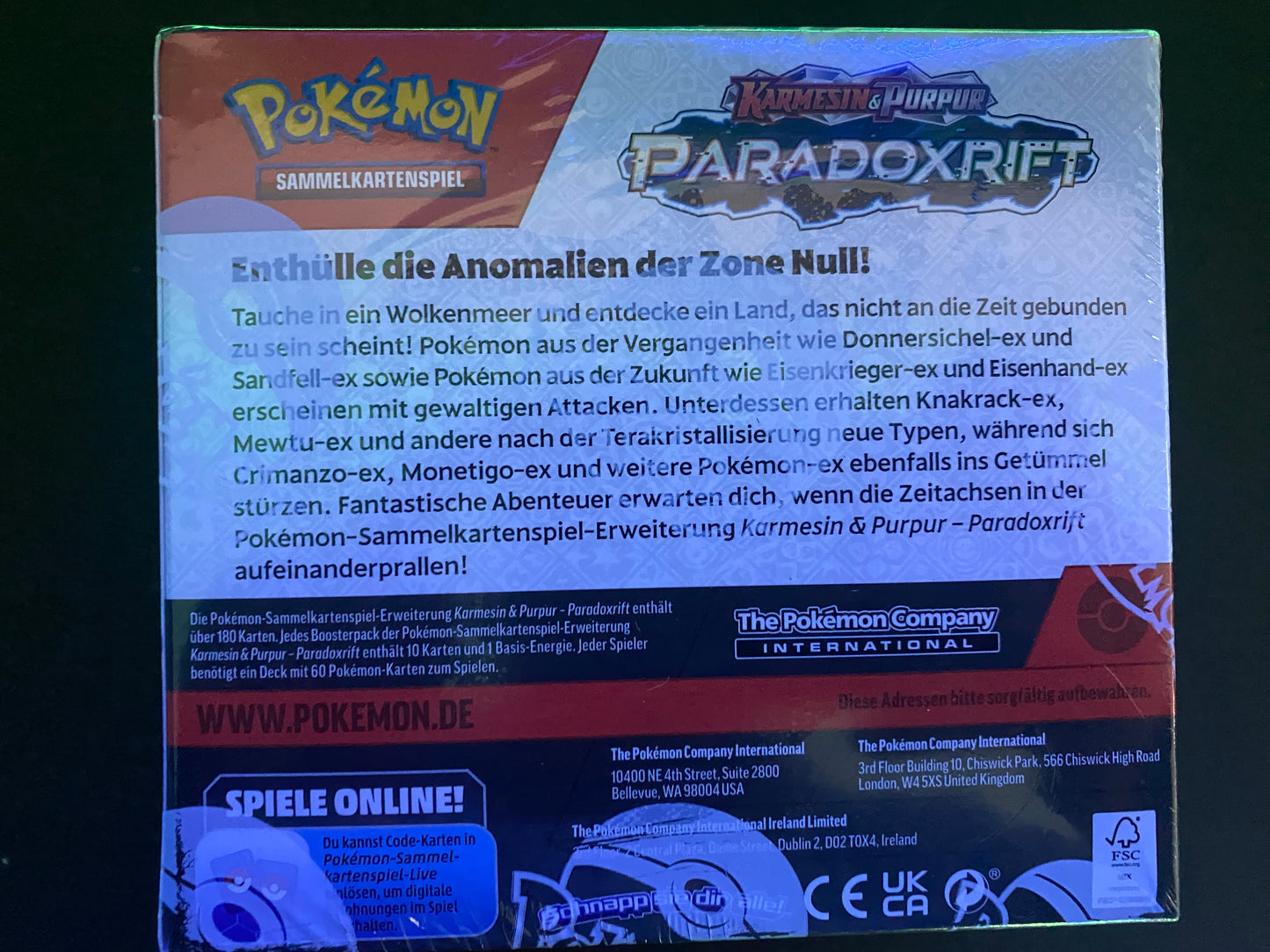 Pokémon KP04 Karmesin und Purpur Paradoxrift - 36er Booster Display