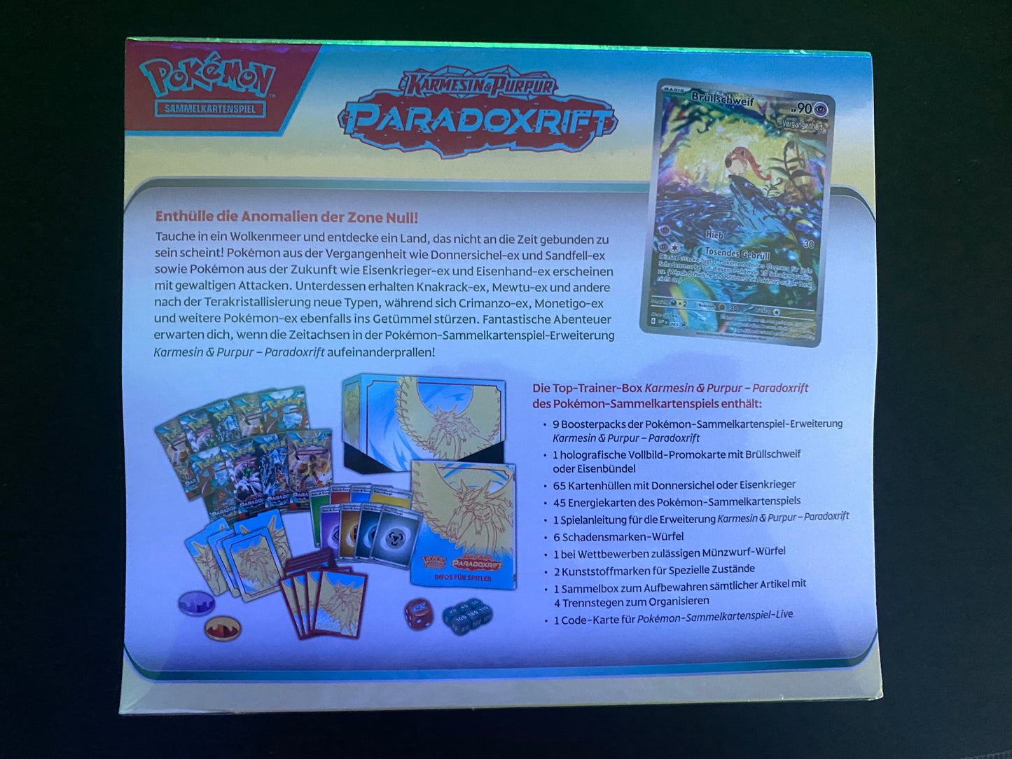 Pokémon KP04 Karmesin und Purpur Paradoxrift - Donnersichel - Top Trainer Box