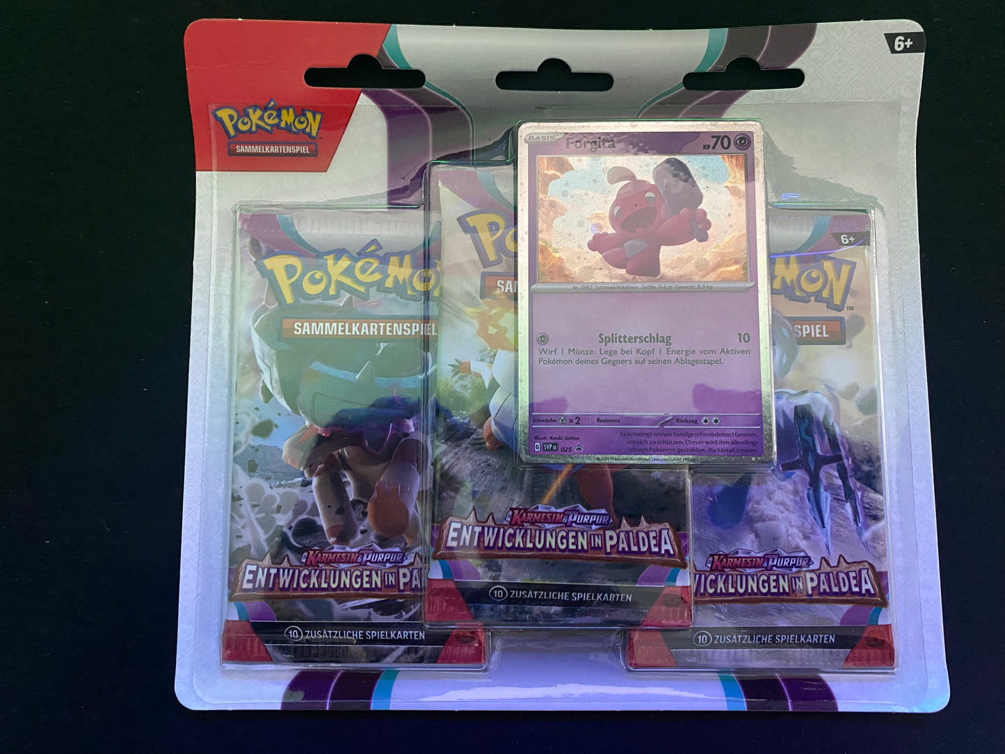 Pokémon KP02 Karmesin und Purpur - 3-Pack Blister Forgita