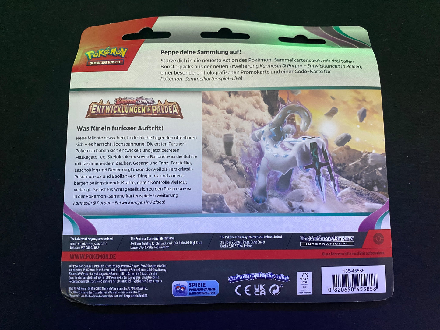 Pokémon KP02 Karmesin und Purpur - 3-Pack Blister Knattox