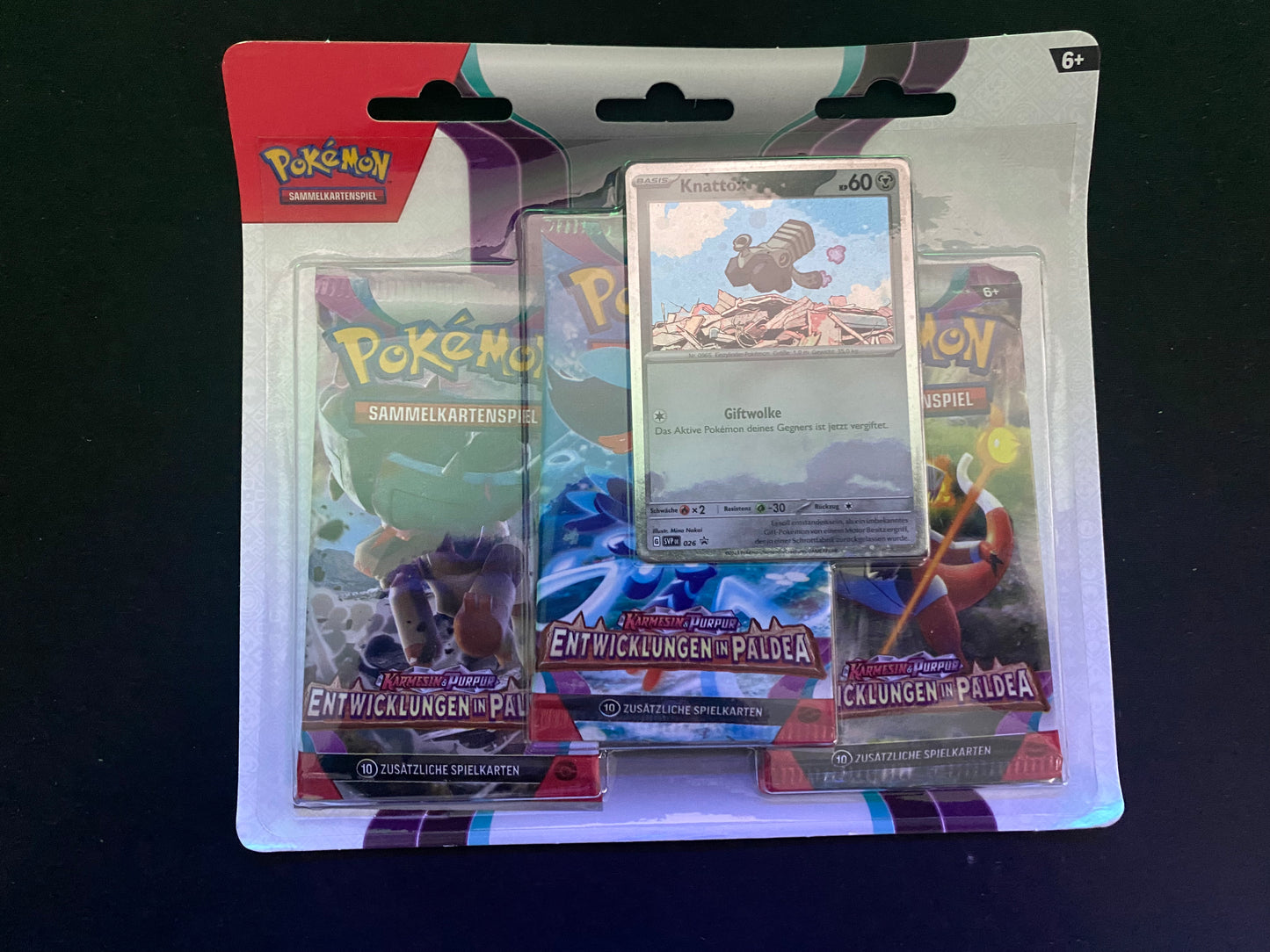 Pokémon KP02 Karmesin und Purpur - 3-Pack Blister Knattox