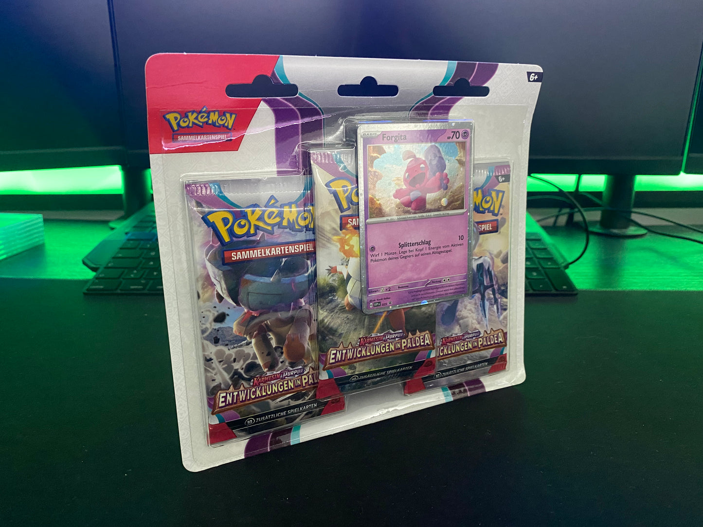 Pokémon KP02 Karmesin und Purpur - 3-Pack Blister Forgita