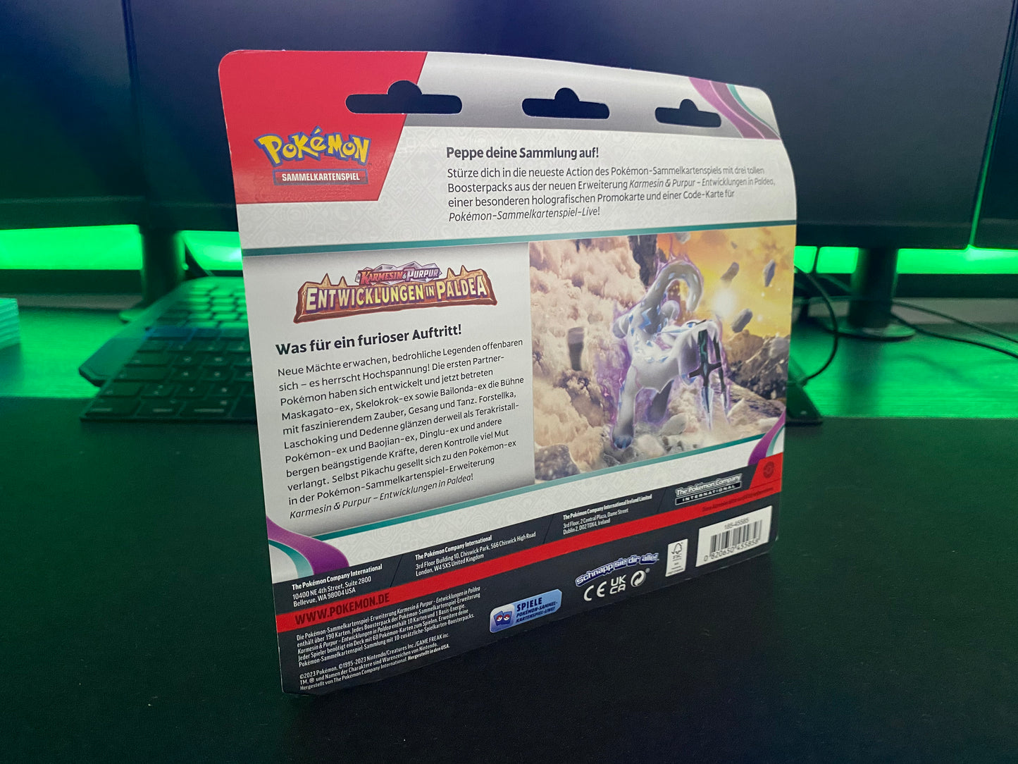 Pokémon KP02 Karmesin und Purpur - 3-Pack Blister Forgita