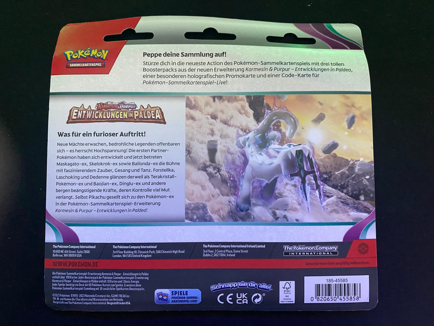 Pokémon KP02 Karmesin und Purpur - 3-Pack Blister Forgita