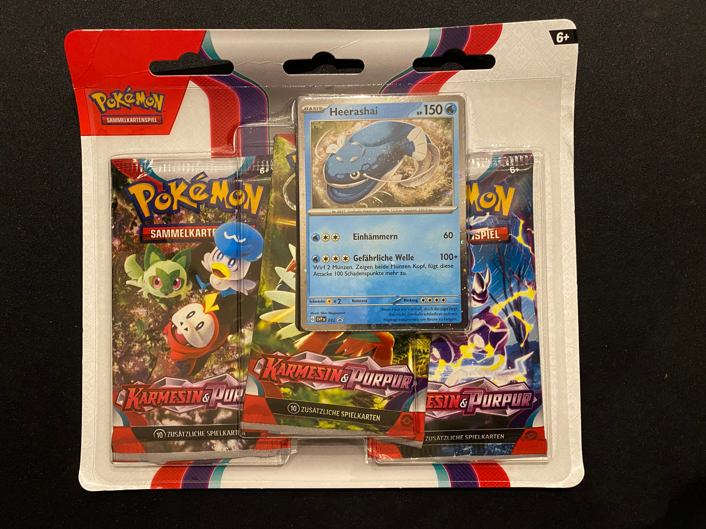 Pokémon KP01 Karmesin und Purpur - 3-Pack Blister Heerashi