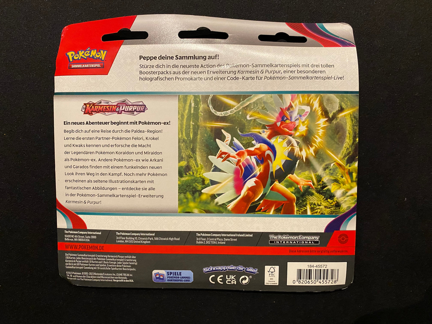 Pokémon KP01 Karmesin und Purpur - 3-Pack Blister Heerashi