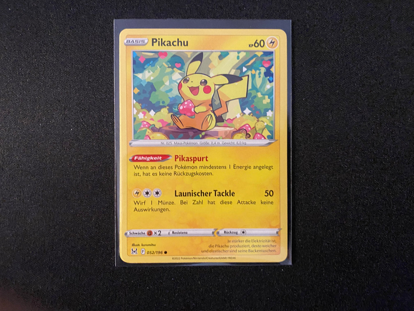 Pokemon Verlorener Ursprung SWSH11 - Pikachu 052/196 - NM