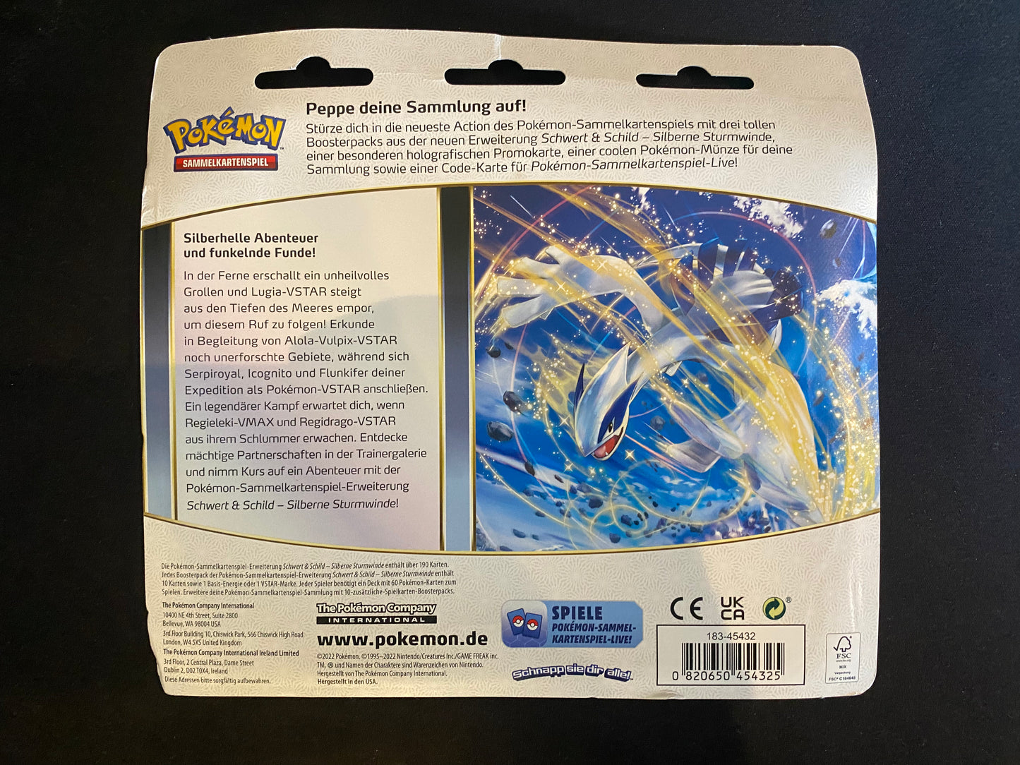 Pokémon SWSH12 Silberne Sturmwinde - 3-Pack Blister Manaphy