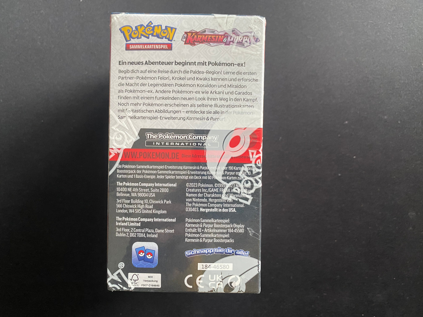 Pokémon KP01 Karmesin und Purpur - 18er Booster Display