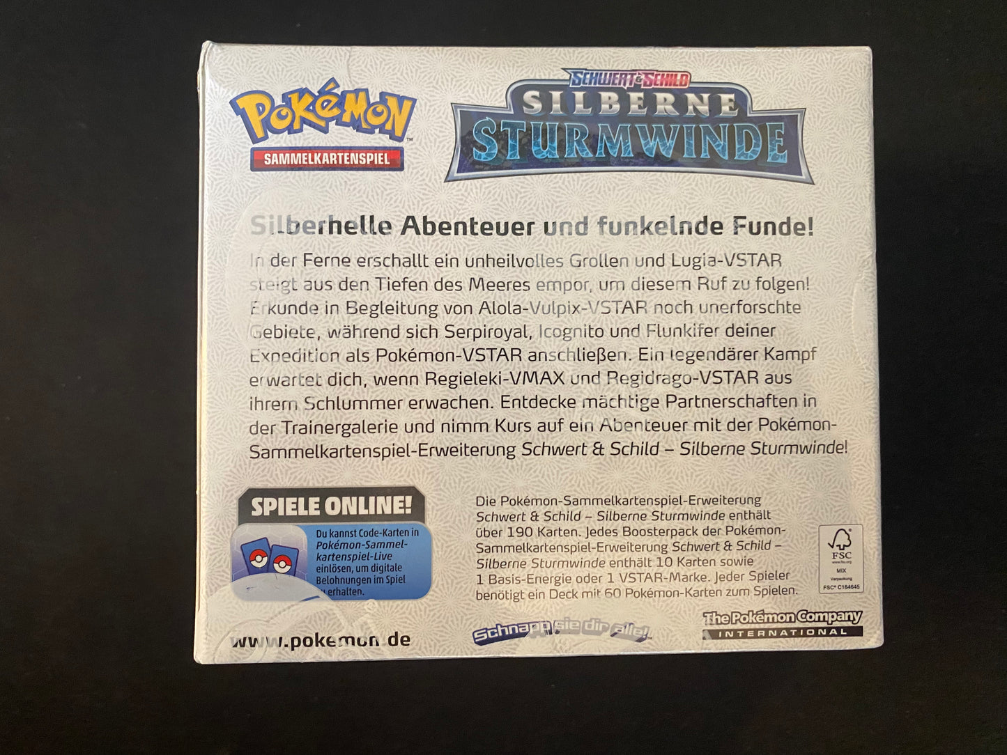 Pokémon SWSH12 Silberne Sturmwinde - 36er Booster Display